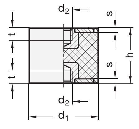 Gummipuffer Aufbaulagerungset für A,B und C-Säule/ neue Ausführung verbaut  bei G Modellen ab Bj, 87 (M10 Loch)